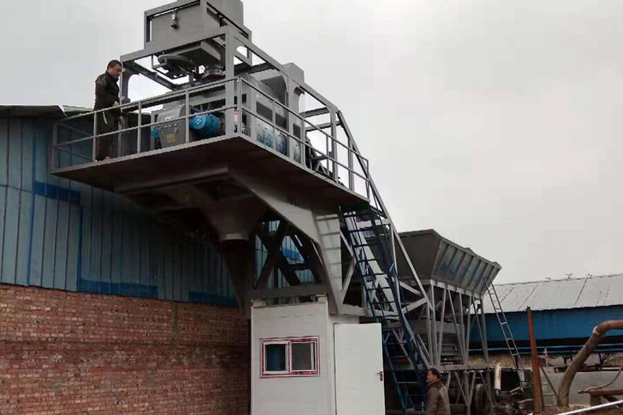 African customer concrete batching plant equipment working site-Henan Spark