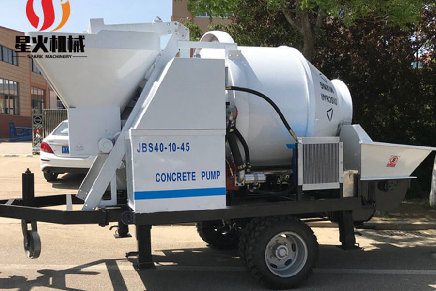 Motor powered concrete mixing pump equipment for sale - Henan Spark