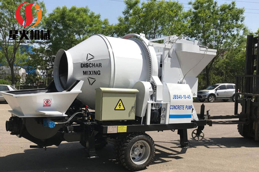 Motor powered concrete mixing pump equipment for sale - Henan Spark