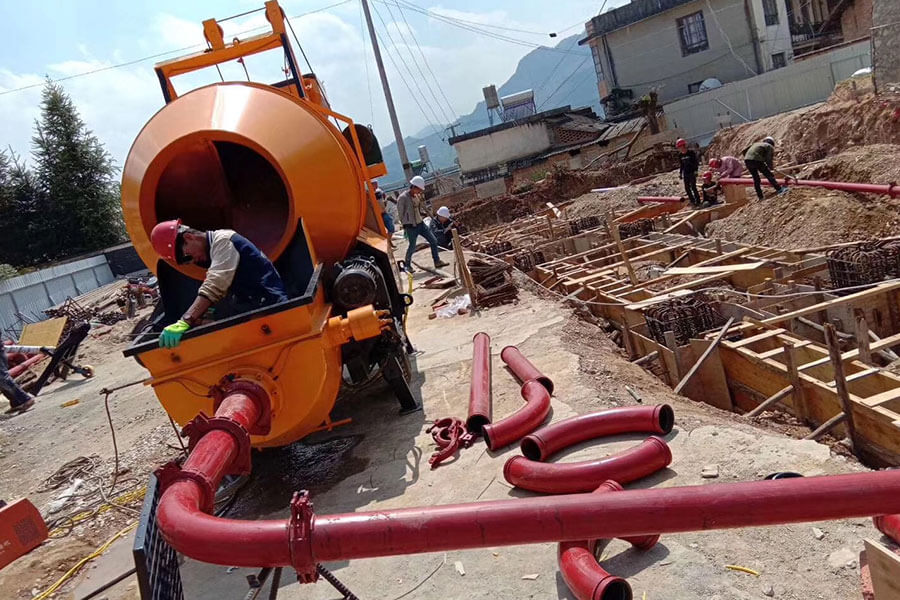 Concrete mixing pump equipment working application field-Henan Spark