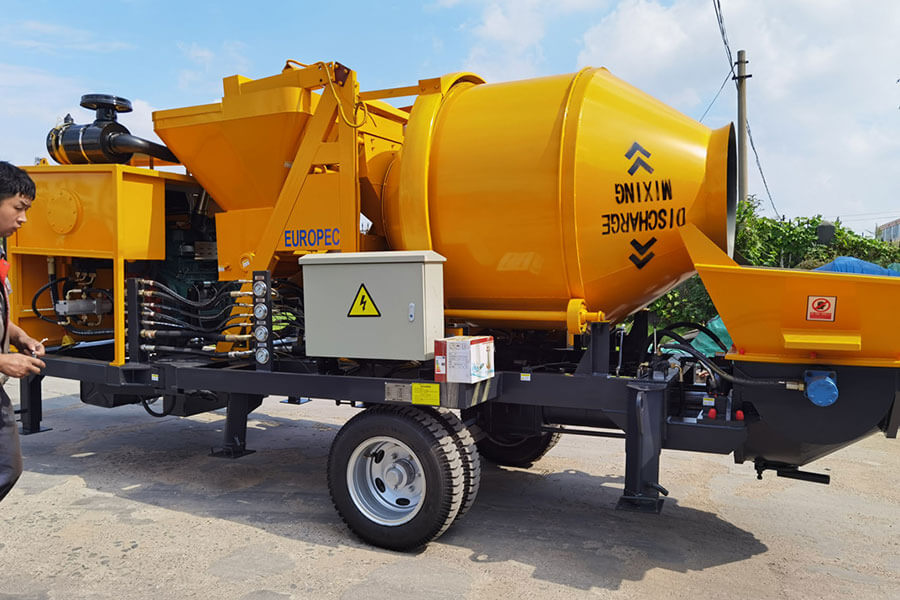 Diesel engine powered concrete mixing pump equipment details - Henan Spark