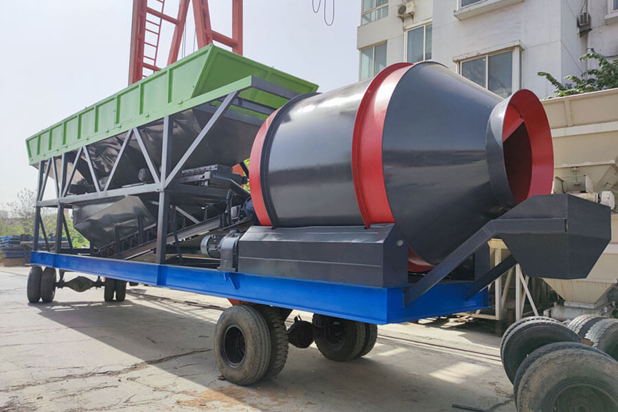Drum type mobile concrete batching plant for sale-Henan Spark
