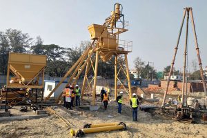 Our customer case site, concrete batching plant production site - Henan Spark
